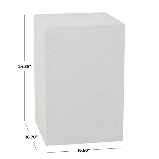 White Contemporary Garden Stool, 17" x 17" x 24"